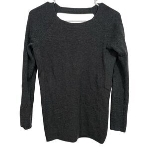 Athleta Charcoal Grey Cutout Crewneck Sweater